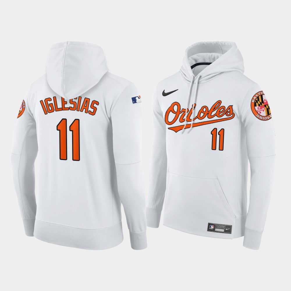 Men Baltimore Orioles 11 Iglesias white home hoodie 2021 MLB Nike Jerseys